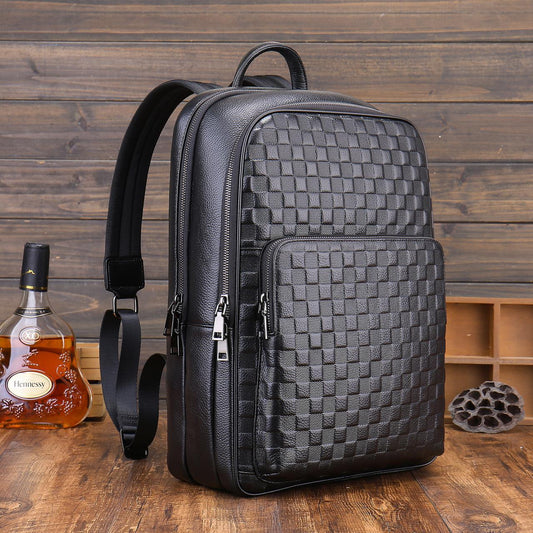 Large Capacity Cowhide Leather Backpack