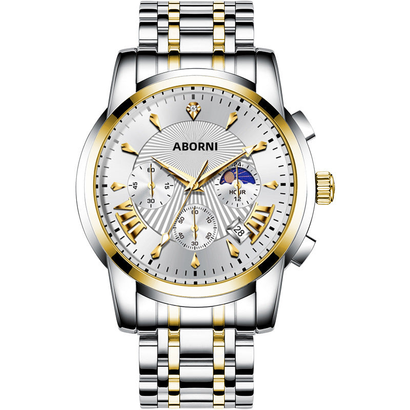 Aborny Stainless Steel Quartz Watch