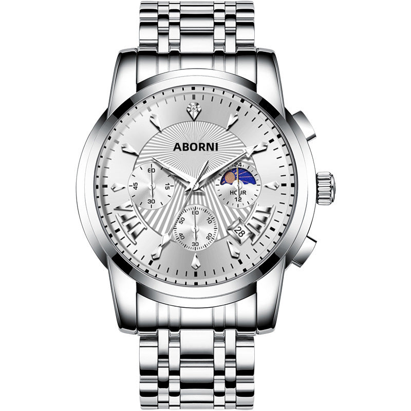 Aborny Stainless Steel Quartz Watch